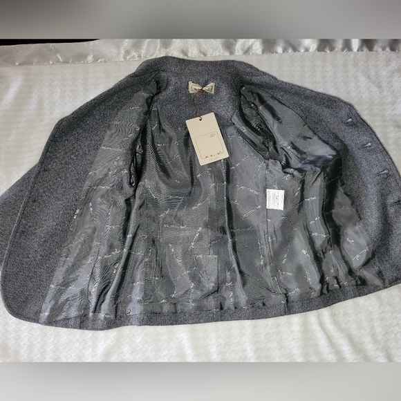 NWT Boy's Mimisol MadeinItaly Gray Herringbone Wool Blazer Jacket Sz 6 MSRP$240 - Picture 12 of 16